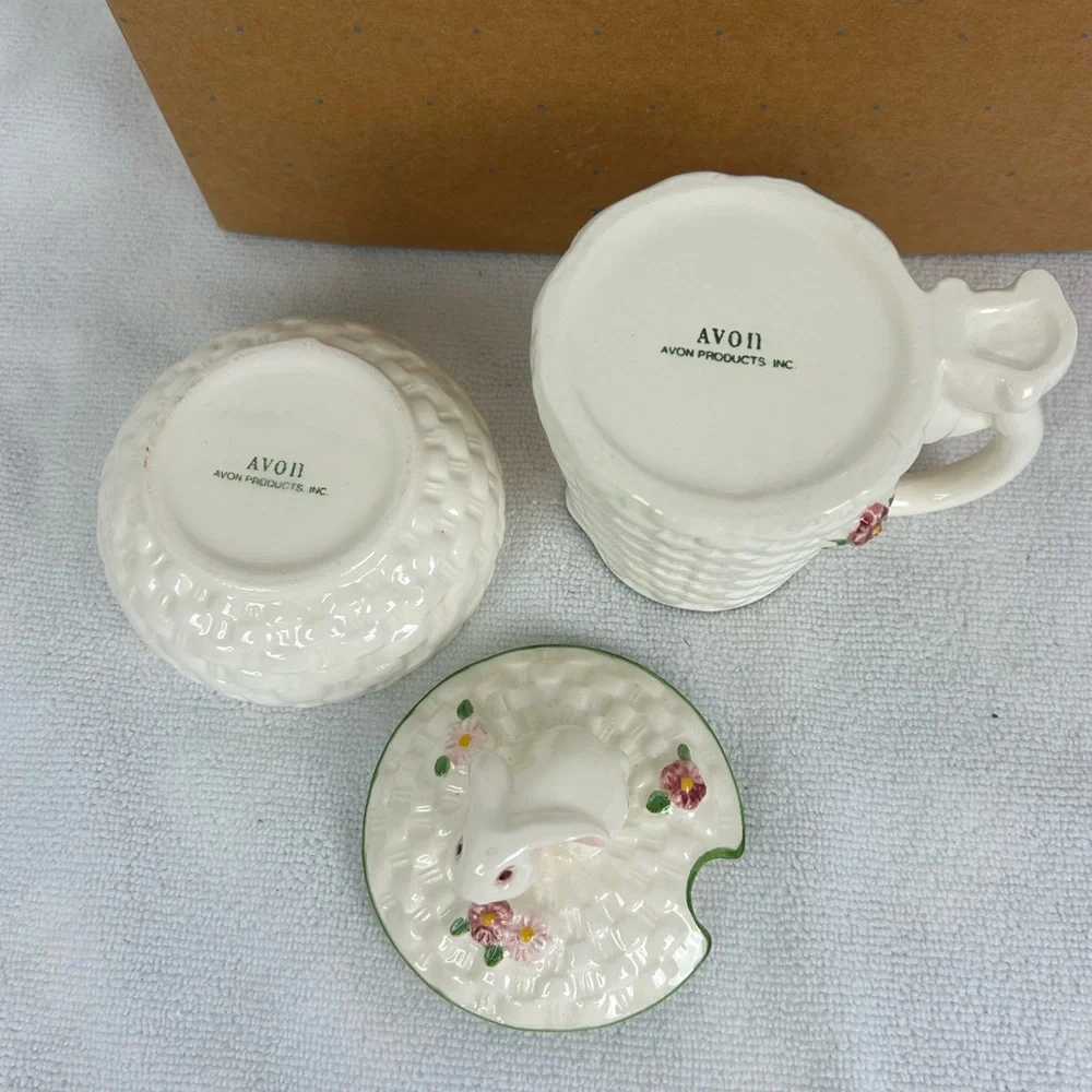 Avon NOS VTG Bunny Sugar and Creamer Set - Picture 5 of 12
